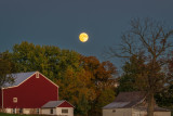 October moon in the golden hour