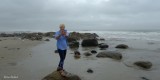 Paulette in TAI CHI pose on overcast morning.