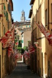 Siena A Contrada displaying proudly its flags