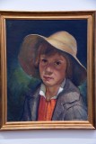 Portrait of the Artists Daughter. Young Lady with Hat (1929) - August Jansen - 4750