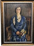 Woman in Blue Dress (ca. 1934) - Vladas Eidukevicius - 9071