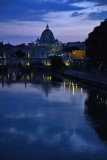 Basilica di San Pietro and Tiber River at dusk, view from Ponte Umberto I - 1698