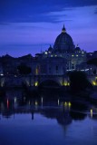 Basilica di San Pietro and Tiber River at dusk, view from Ponte Umberto I - 1704