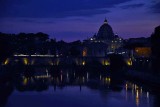 Basilica di San Pietro and Tiber River at dusk, view from Ponte Umberto I - 1710