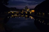 Basilica di San Pietro and Tiber River, night view from Ponte Umberto I - 1728