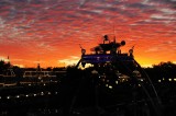 Amazing sunset sky over Tomorrowland