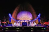 Epcot fountains and Spaceship Earth