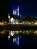 Castle over Frontierland, night