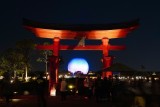 Japan gate and Spaceship Earth, night