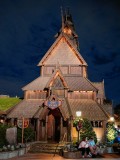 Stave Church at night