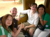 Levi, the Korean girls and me on the Death Railway. The four of us were on a day trip together. - Kanchanaburi