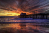 Newport Beach Pier Fiery Sunset