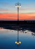 Sunset and street lamp