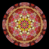 Kaleidoscope created with a picture of a hand-made handbag decorated with textile artwork