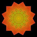 Kaleidoscope created with an autumn leaf in October