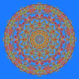 Kaleidoscope created with part of a tree with colored leaves in October