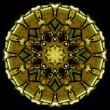 Kaleidoscope created with a decorative ribon seen on a chocolate