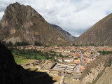 View from the higher steps to the Temple of the Sun, Ollantaytambo