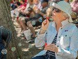 Blowing Bubbles at July 4th Event 