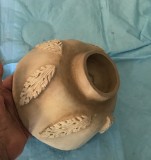 slab bowl wieh attached leaf design