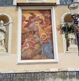 Mural on wall of St. Nicholass Church, Ljubljana