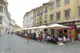 Pedestrian street in Ljubljana, the Capital of Slovenia