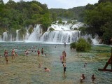 Skradinski buk (waterfall) is one of the places that allows swimming in Krka National Park