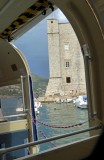 Last look at St. Johns Fort (14th Century) protecting the entrance to the Old Town Port of Dubrovnik