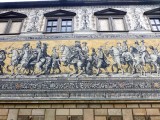 Mural displays the ancestral portraits of the 35 margraves, electors, dukes & kings of the House of Wettin between 1127 and 1904