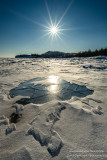 Winter sun reflecting off the ice