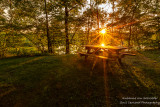 Sunset over Picnic table