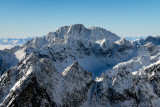 View of Gerlach 2655m from Lomnicky Peak 2634m ascend, High Tatras