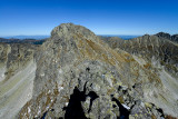 Looking towards Hruby Peak 4028m from Furkotsky Stit 2404m, between the ridge to be climbed, Tatra NP 