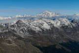 Looking towards Mont Blanc 4809m from Grand Paradiso ascend