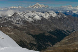 Looking towards Mont Blanc 4809m from Grand Paradiso glacier