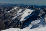 View towards Torre del Gran San Pietro 3692m over Tribolazione glacier from Gran Paradiso