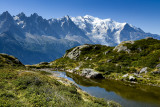 Mont Blanc massif 4808m from Lac de la Flgre 2027m