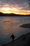 Sunset Walk Wit A Dog