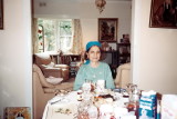 1993 Meheru Irani having breakfast at the Frickers