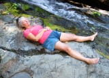 Julia Tindall Taking it Easy at Codfish Falls on a Gary Rollinson Rafting Adventure