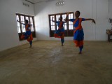 Young dancers at Kalamandalam Dance School; learning how to preserve traditional Kerala dancing.