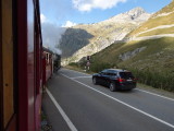 Crossing the Furka pass road