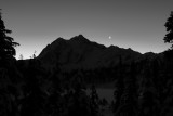 Geminid meteors and sunrise at Mt. Baker - December 12, 2020