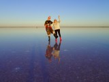 Lake Tyrrell, us in the shallow salt water