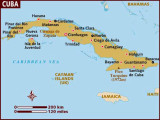 Map of Cuba with the star indicating Cienfuegos.