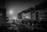 CP Crew Change On A Foggy Night P1500427-33 BW