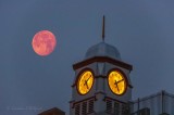 Red Moon Beyond Clock Tower 90D-01564-6