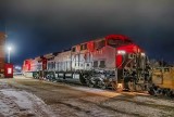 CP 9775 Behind CP 8128 Westbound At Night 90D12131-5