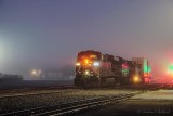 Westbound Freight Train In A Foggy Dawn 90D35589-93