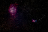 Trifid and Lagoon Nebulae
